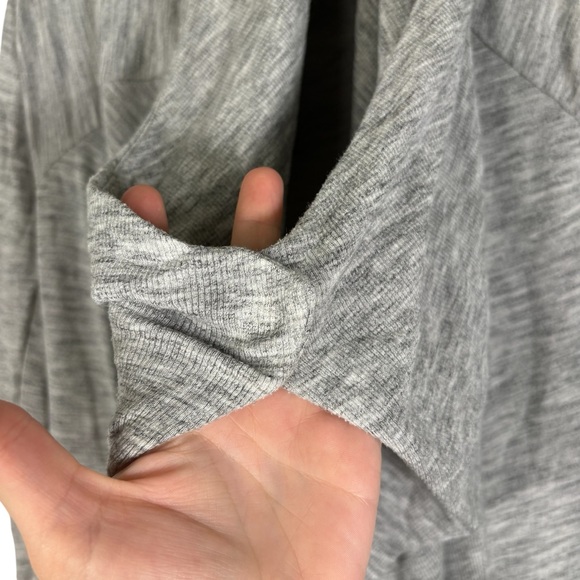 Athleta Gray Waterfall Cardigan Sweater Womens Small Pockets Open Front Draped - Picture 3 of 8